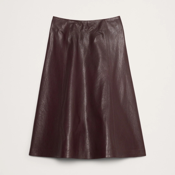 Brown 100% Lambskin Leather Skirt NWOT Banana Republic